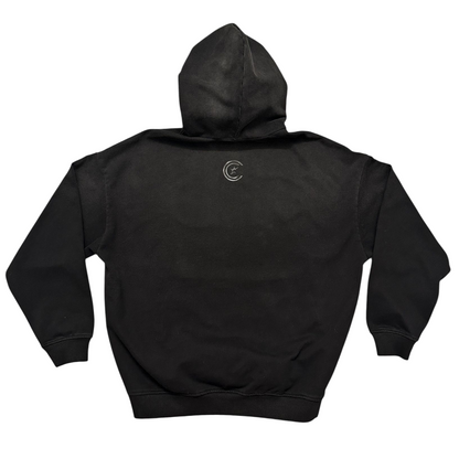 Distressed Acid Wash Hoodie 'Black'