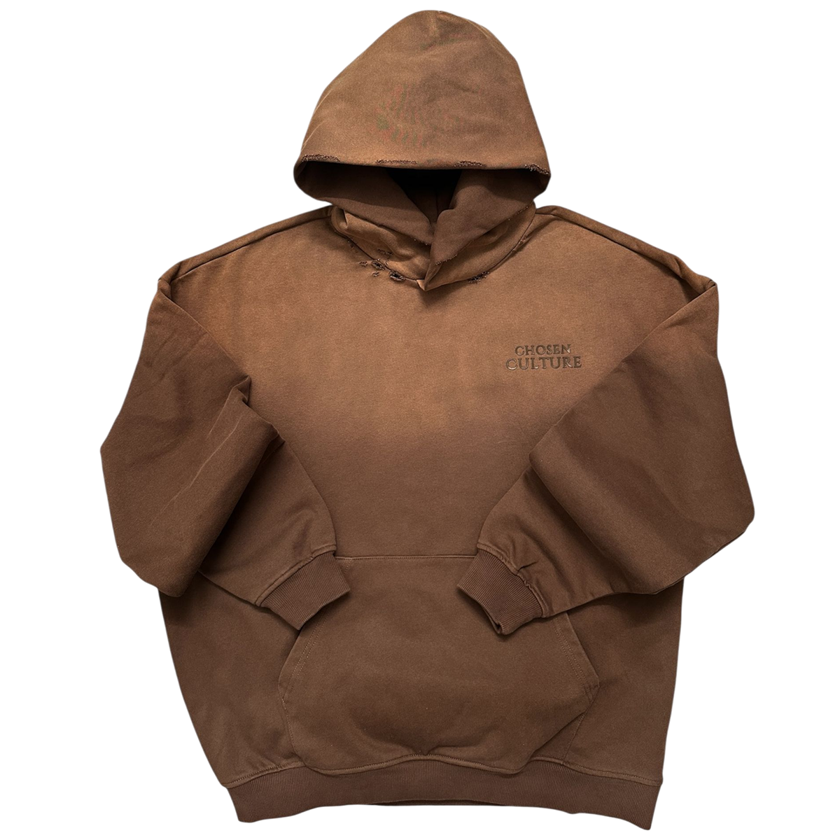 Distressed Acid Wash Hoodie 'Brown'