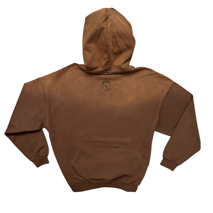 Distressed Acid Wash Hoodie 'Brown'